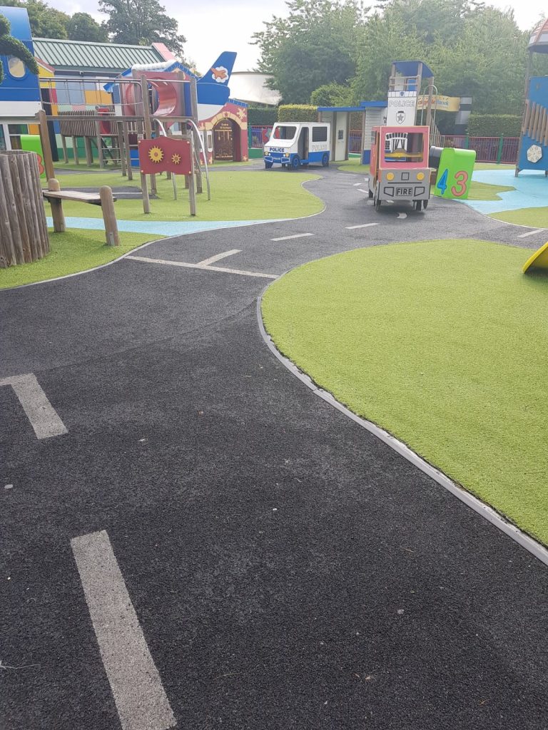 Rubber playground surfaces