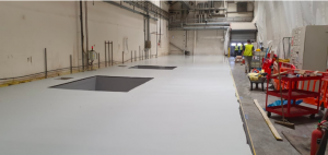 resin flooring in the warehouse